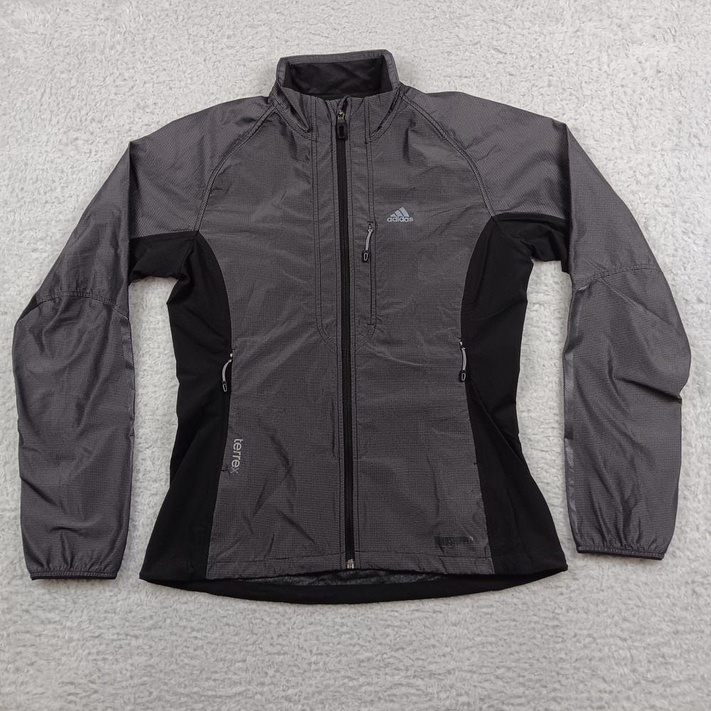 Adidas Jacket Terrex Windstopper Women M Grey Black Windproof Active